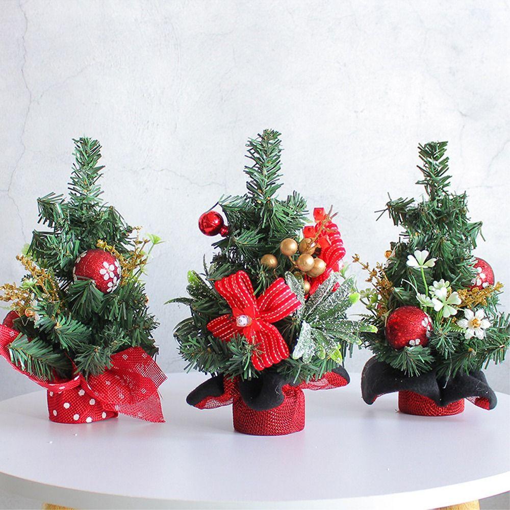 Festival Christmas  Small Tree 25cm Xmas Pine Tree Mini Artificial Christmas Tree  Party Favors