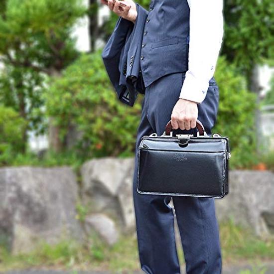 [Hirano Bags, Toyooka Craftsmanship] Made in Japan, Genuine Leather Dulles Bag, Mini Size, Small, Men's, Dark Brown, A5 Size, 30cm Wide + Original