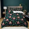 Christmas Soft Duvet Cover Carton Mery Chirstmas Santa Claus Elk Comfortable Quilt Cover Gren for Children Adult Peoples Holiday Gifts Bedrom Decor