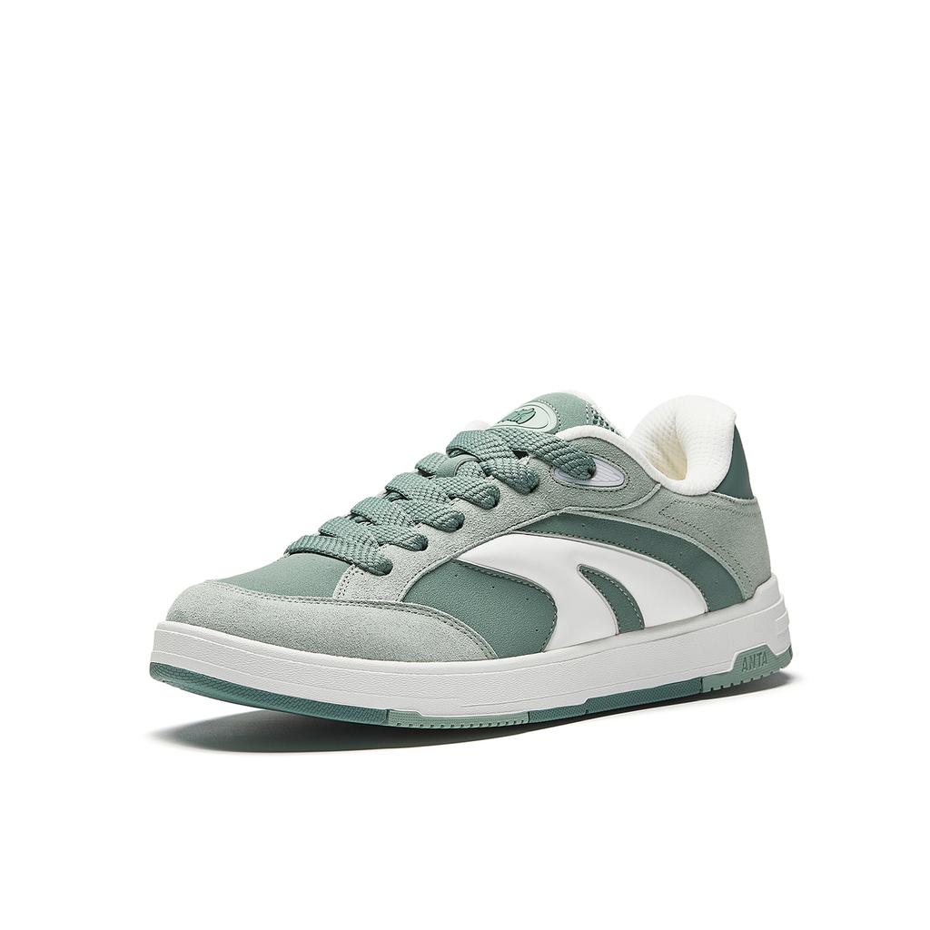 Anta Abrasion Resistant Lightweight Wear Resistant And Lightweight Low Top Skateboard Shoes Men's Green White 912548007-2