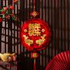 Handmade New Year Fu Character Pendants Flocking Red Fu Hanging Ornament  Spring Festival