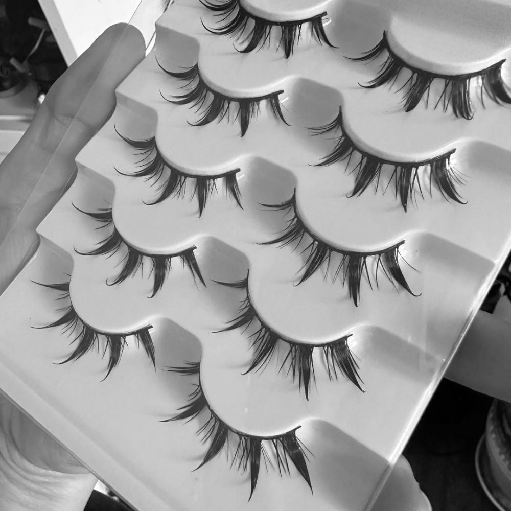 5Pairs/box 9-13MM DIY Lashes Extension Black Comic Eye Fake Eyelashes Daily