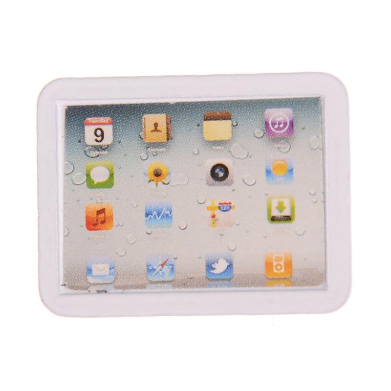 

1:12 Ноутбук Компьютер Планшет Игрушка Кукла Кукольный домик Миниатюрная Игрушка Кухня Комната Украшение белый