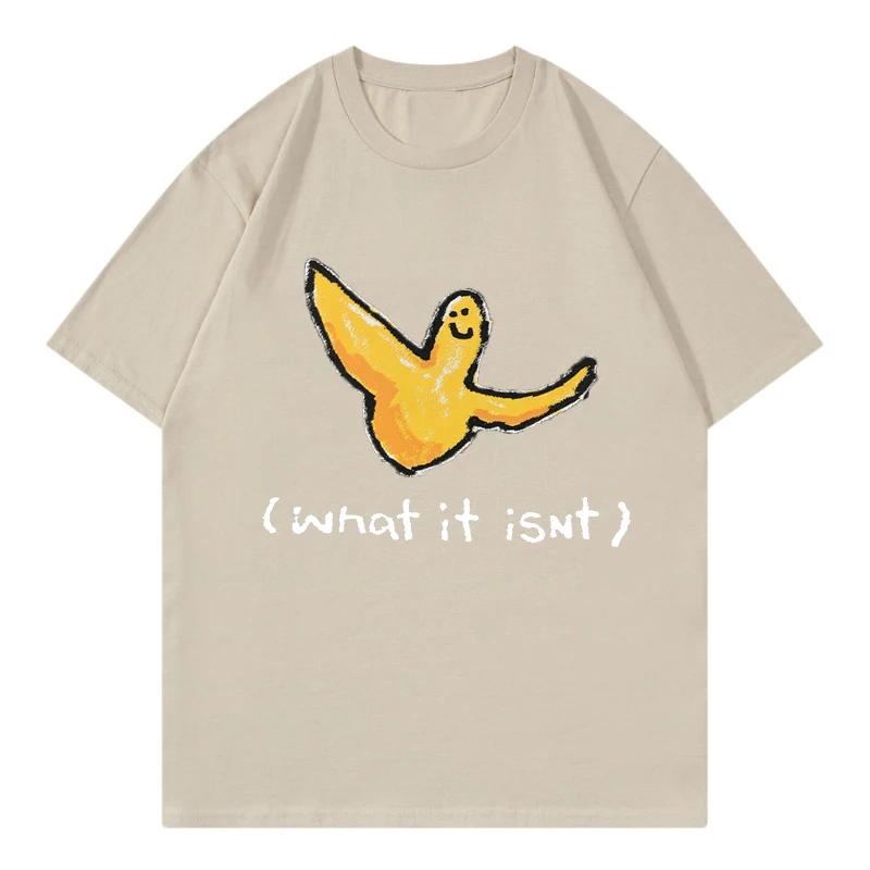 

Футболка What It Isnts Корейская Мужская Женская Летняя Футболка с Коротким Рукавом Маленький Летающий Человек Повседневная Хлопковая Винтажная Футболка Хип-Хоп Харадзюку XXXL