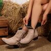 Fringe Boots Women's Winter 2025 New Plus-size British-style Thick-heeled V-mouth Booties