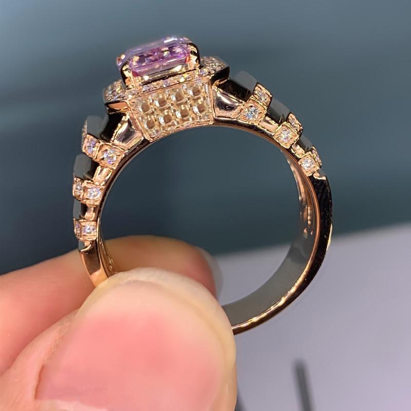 2022 Pink Cubic Zirconia Women's Ring Engagement Wedding Party Accessories Birthday Gift for Mom Luxury Jewelry