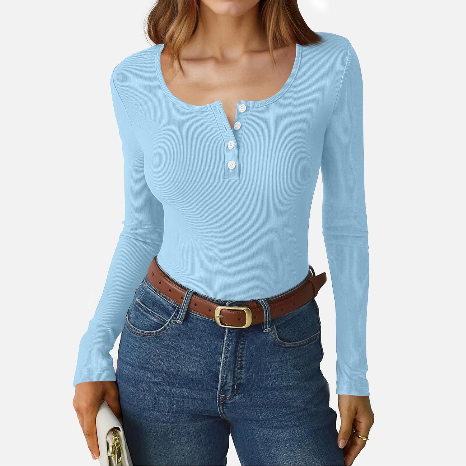 

Женская и зимняя футболка с тонким низом, модная повседневная однотонная футболка с U-образным вырезом, длинный рукав XXL