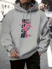 Heavy‑weight fleece hoodie sweatshirt with circular sakura‑theme print artwork for men daily wearing and chill casual‑gathering occasions