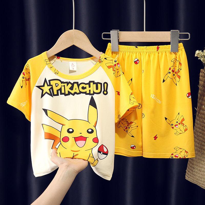 Summer Cartoon Pajama Set: Short Sleeve & Shorts for Kids