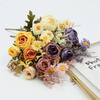 Multicolor Simulation Rose Flower Silk Petals Faux Floral Bouquet Fake Flower  Bride Bouquet