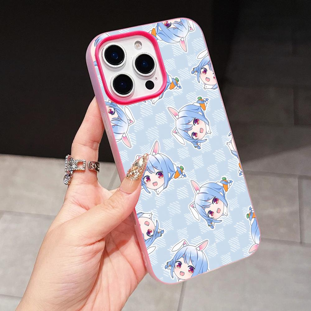 

Holo Usada Pekora Jelly Double layer Rose Red Mobile Phone Case for iPhone 17 16 15 14 13 12 11 Air Pro Max Plus Protective iPhone 14 Pro