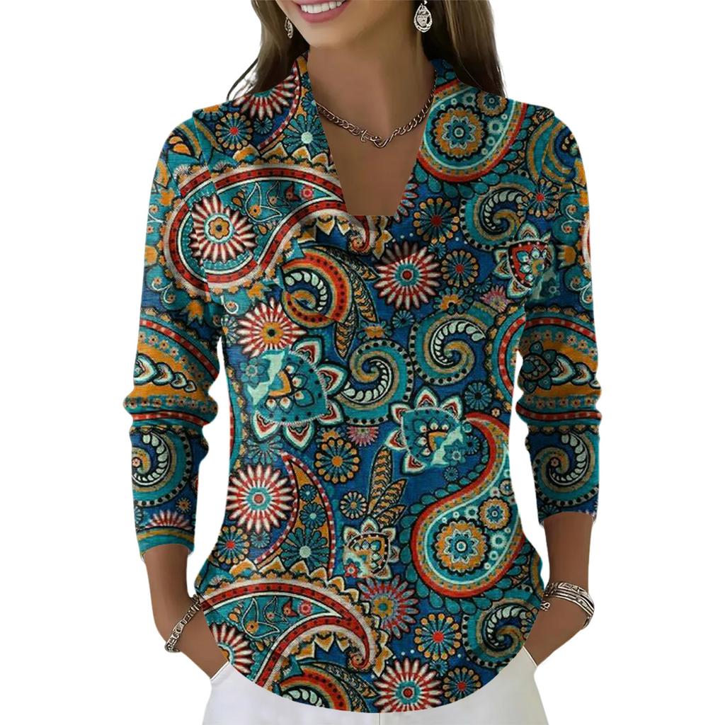 Dámský ležérní a módní svetr s dlouhým rukávem a potiskem, kulatým výstřihem