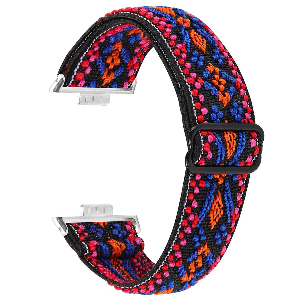 For Huawei Watch Fit 3 Nylon Watch Strap Pattern Print Adjustable Elastic Wrist Band