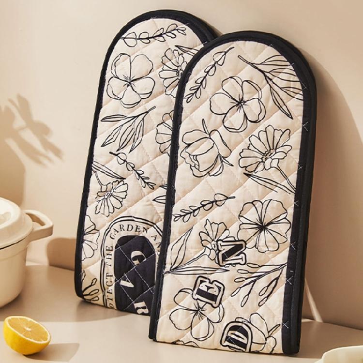 Long Fetter Oven Gloves Reinforced Heat Security Never Slip Outside for Baking Roasting Cooking