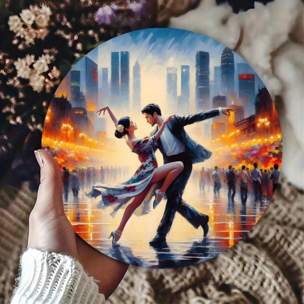 Tango Metal Art Sign Vintage Wall Decor 7.8 Inch Circular 2D High Resolution Painting for Home Bar Cafe Shop Dorm