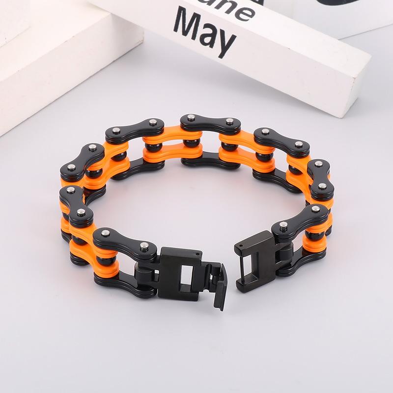 European and American Street Tide Male Titanium Steel Locomotive Bicycle Chain Jewelry Rock Punk Style Men's Bicycle Chain Bracelet