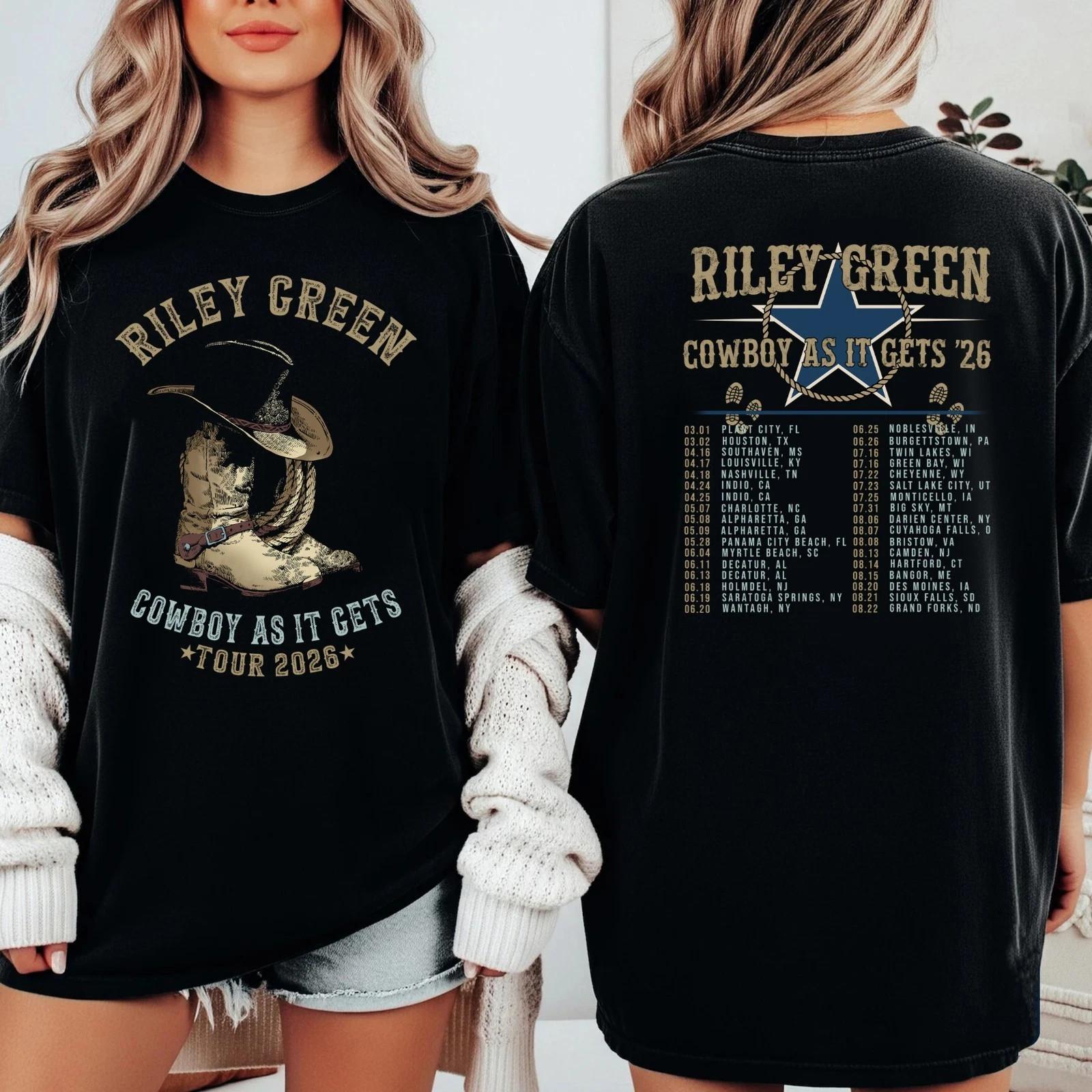 Riley Green Shirt Cowboy as It Gets Tour 2026 T-Shirt S