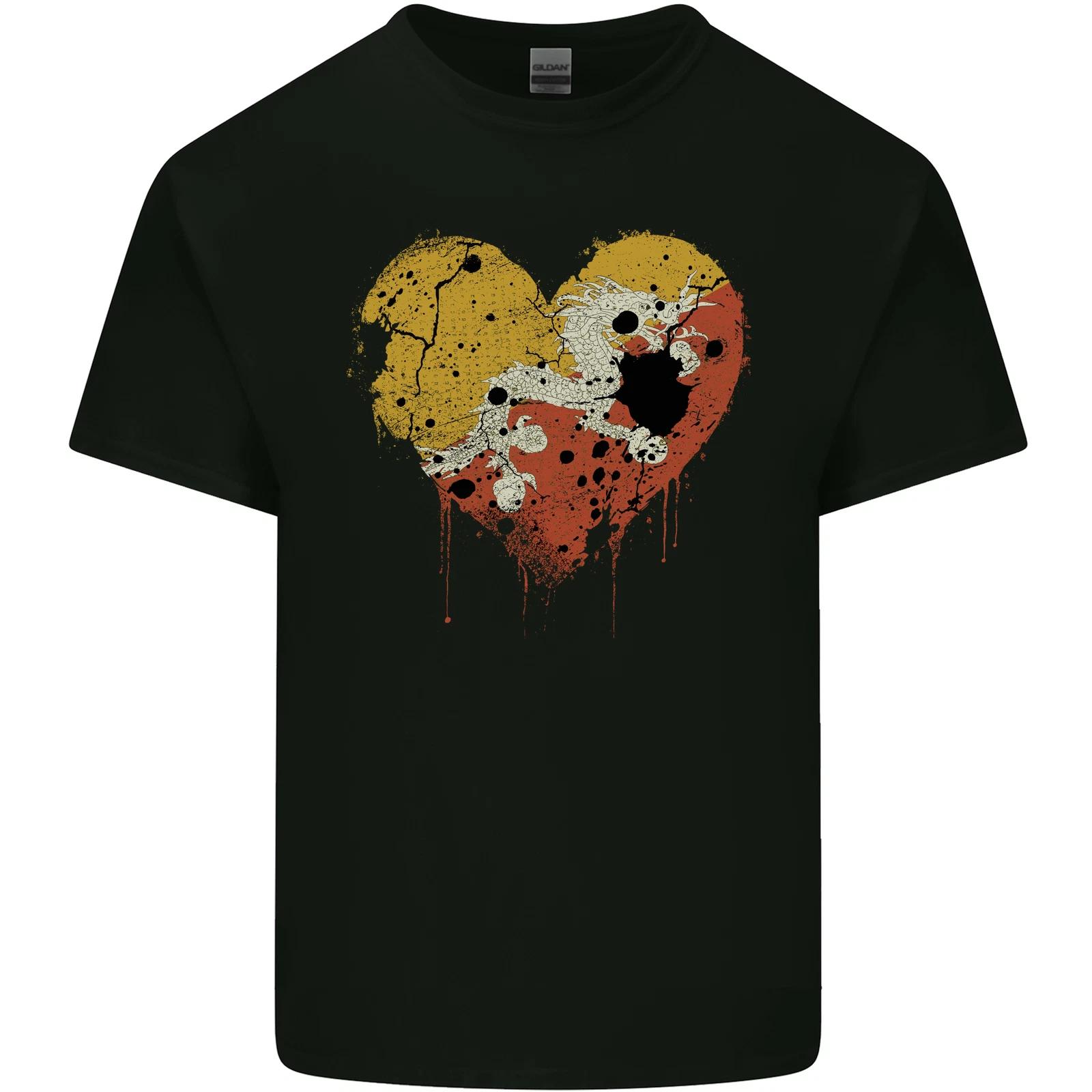 Love Bhutan Flag Bhutanese Day Football Kids T-Shirt Childrens L