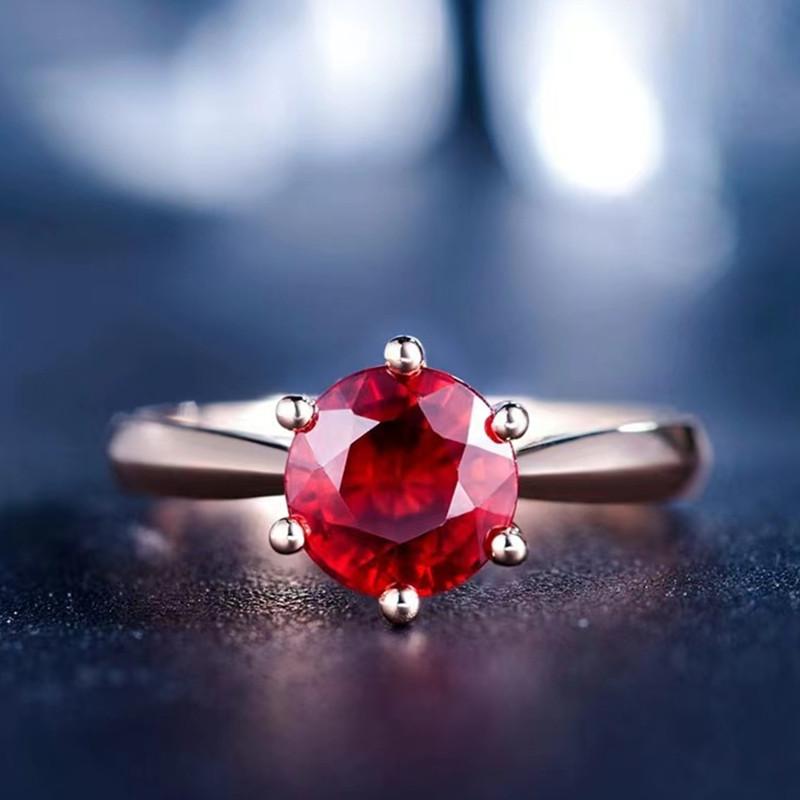 

Buyee 925 Sterling Silver Female Rose Gold Ring Finger Red Crystal Ring For Women Girl Excellent Fashion Fine Jewelry Circle 4