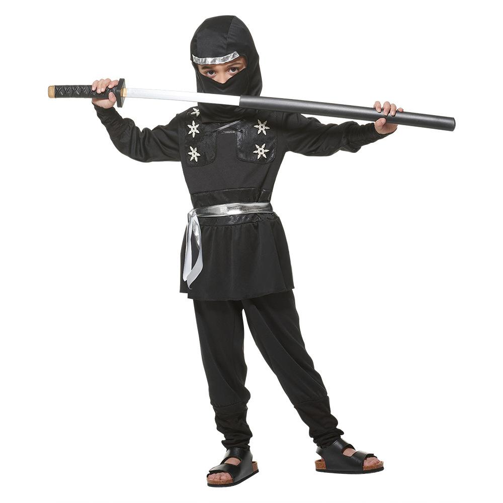 Halloween Boy Ninja Cosplay Costume Kids Halloween Black Killer Clothing Sets Carnival Easter Fancy Dress Ninja Costume