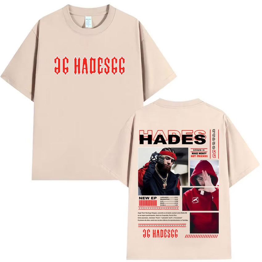 

Rapper Hades66 New Merch T-shirt Aesthetic Sporty Oversized Loose Casual Summer Trend Summer Print 100% Pure Cotton T-shirt 4XL