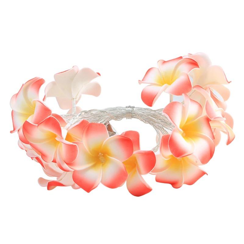 

Искусственные цветы для украшения Светодиодные гирлянды Декор для спальни дома Работающие от батареек Сказочные огни для свадебной вечеринки Pink Flower-1.5M 10LED