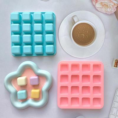 16er Quadratische Eiswürfelform Kuchenbacken Silikonform DIY Schokoladenkuchen Keks Süßigkeiten Pudding Trüffel Brownie Backform