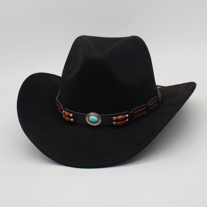 Cappello Western da Cowboy Transfrontaliero Vendita all'Ingrosso Calda Stile Etnico Cappello a Cilindro Tibetano Prateria Ciclismo Vacanza Parasole Cappello Protezione Solare