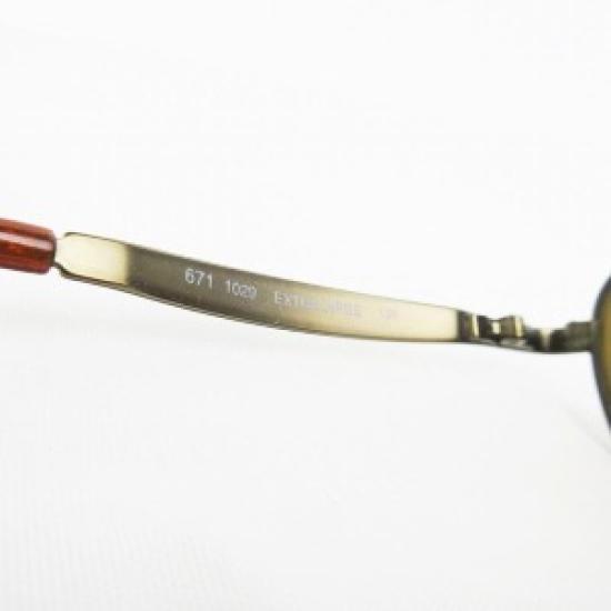 Used Giorgio Armani 671 Square Sunglasses, Metal Frame, Antique Gold with Brown Lenses, Vintage Designer Eyewear for Men and Women