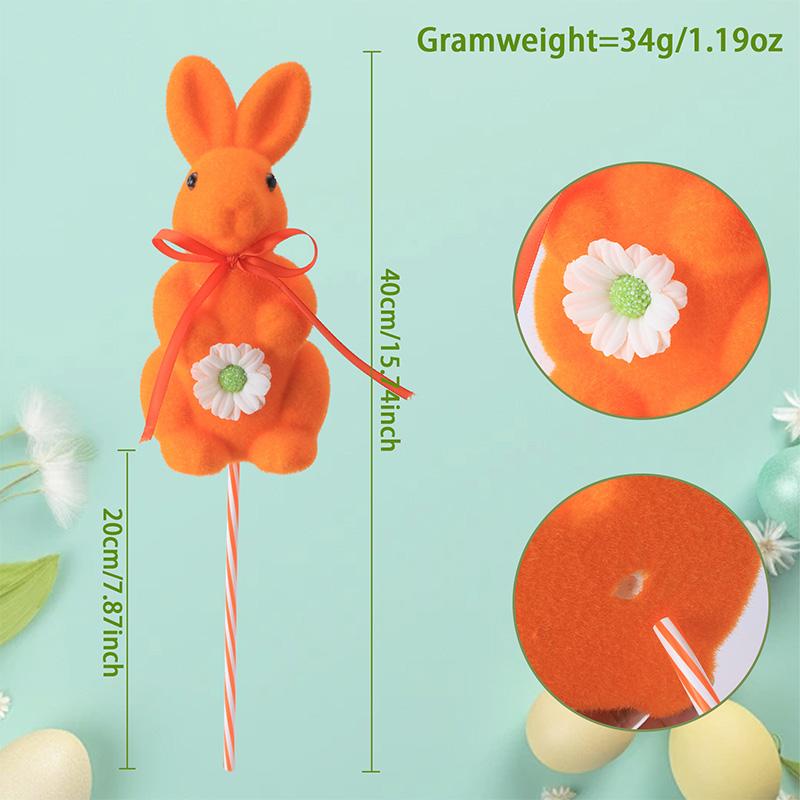 Easter Decoration Simulation Flocking Rabbit Desktop Window Party Props Home Decoration Spring Fat Rabbit Cutting Vase Accessory
