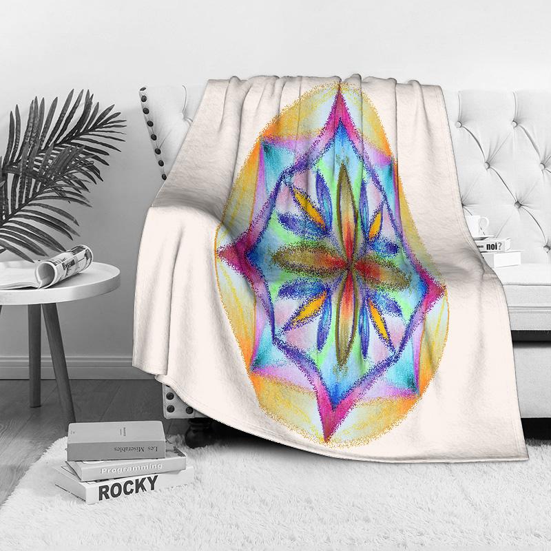 Colorful Geometric Pattern Blanket Abstract Hexagon Design Soft Fleece Throw Blanket Decorative Throw Blanket Home Decor Gift