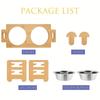 6 Gears Adjustable Pet Bowl Stand Bamboo Double Dog Cat Food Water Bowl Elevated Feeder for Small Medium Large Dogs Cats