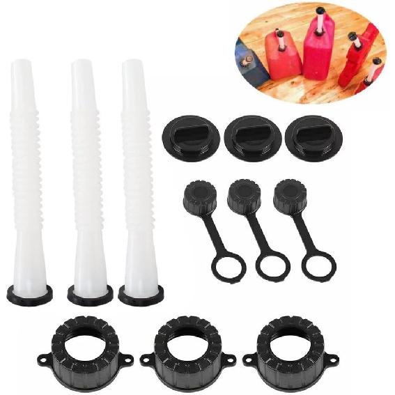 3Pack Spout Gasket Spout Plug Exhaust Cap Replacement Spout & Parts Kit for Rubbermaid, Kolpin, Gott, Can Fuel Gas Parts Lawn Mowers