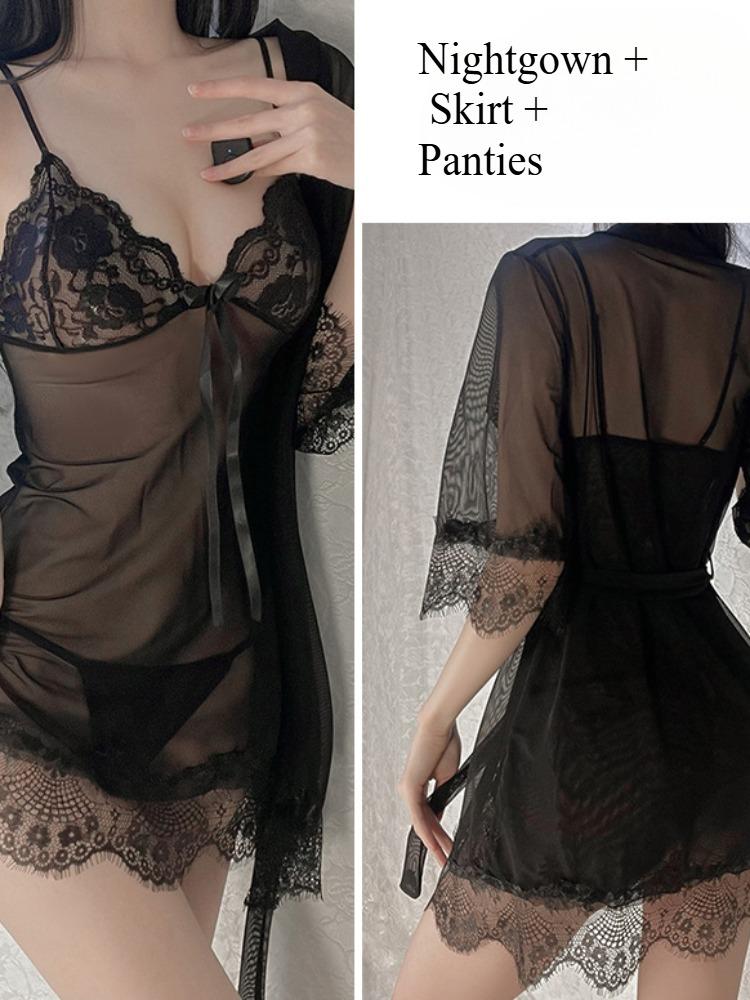 Red Sexy Christmas Lingerie Women Lace Hollow Bodysuit Erotic Costumes Teddy Nightdress Outfit Deep V Exotic Porn Underwear Set