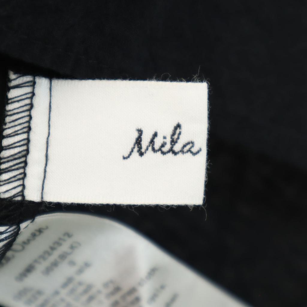 Mila Owen Short Sleeve V Neck Blouse Black Pullover Women Used