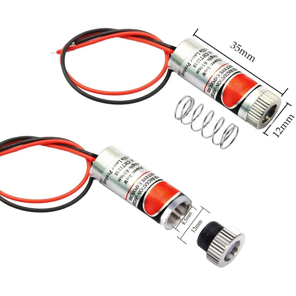 3ks tečkový/čárový/křížový laser 650Nm zaostřitelné ostření nastavitelná čočka laserový modul červené tečky 3-5V s plastovou čočkou ovladače