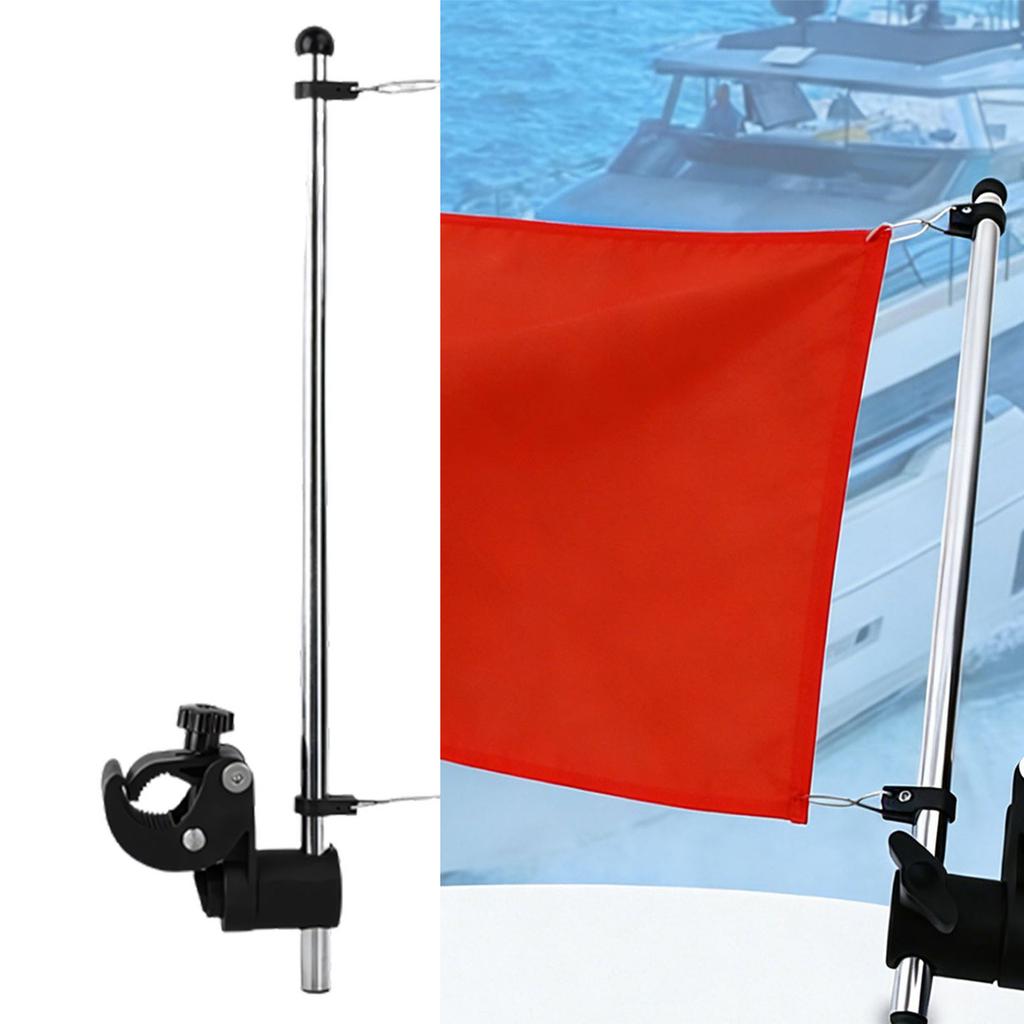 Stainless Steel Yacht Marine Rail Mount Flagpole With Detachable Base And Height Adjustment For Smooth Sailing