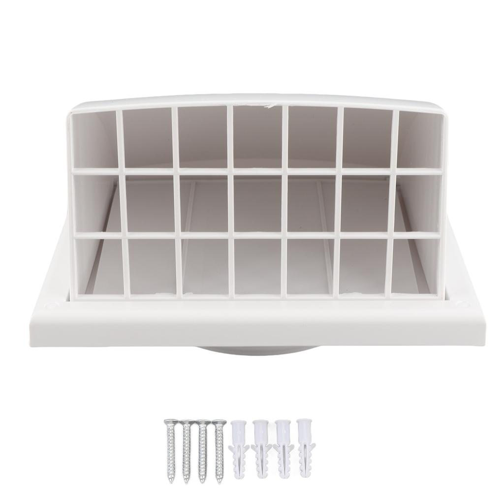 Square Exhaust Fan Cover PVC Plastic Exterior Wall Duct Vent Cover for Bathroom Kitchen 100mm Inclined