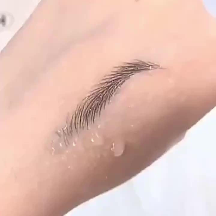 Lápiz de cejas ultrafino resistente al agua y sin maquillaje de larga duración: cepillo para cejas con pelo simulado, resistente al agua y sin mareos, adecuado para mujeres de todas las pieles.