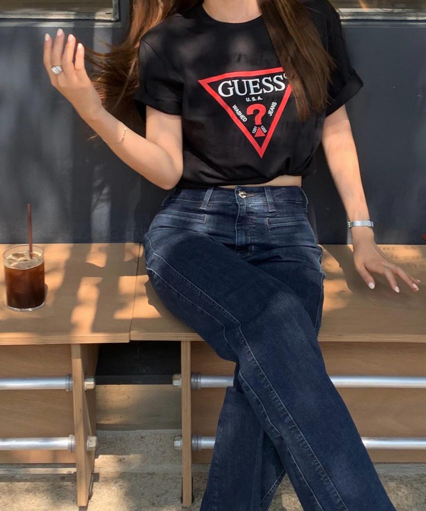 Guess [Core] 3-Color Unisex Original Triangle Short Sleeve T-Shirt Mq2K9405
