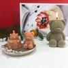 3D Sitting Bears Scented Candle Molds, Cute Bear Candle Wax Silicone Molds for Resin DIY Animal Candles Handmade,for Home Decor