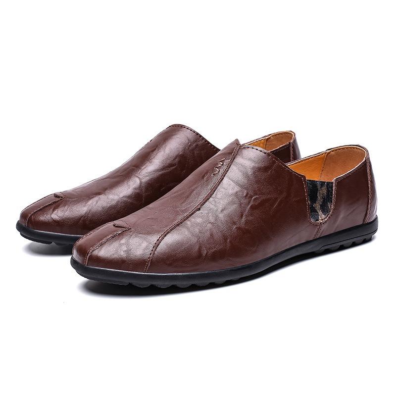 Men's shoes spring and autumn new casual business leather shoes lazy work shoes driving shoes dad shoes breathable Doudou shoes
