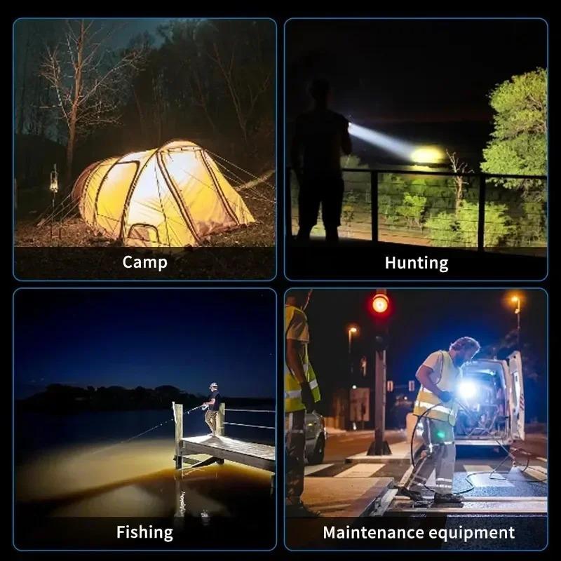 Tragbare Solar-LED-Taschenlampe COB Arbeitsleuchte USB Wiederaufladbar Wasserdicht Handheld Suchscheinwerfer Outdoor-Scheinwerfer für Camping