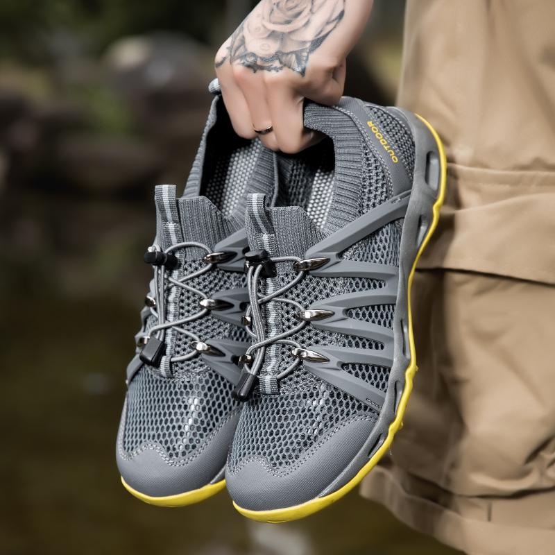 Unisex Water Shoes Quick Dry Mesh Aqua Sneakers Outdoor Walking Footwear Style 2028 Beach Travel Shoes Comfortable Daily Wear