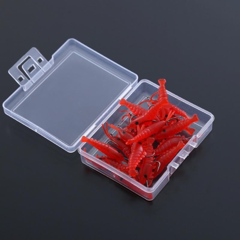 20PCS Floating Lures Baits with Hook Artificial Shrimp Fishing Lures Swimbait Simulation Shrimp Swimbaits Baits