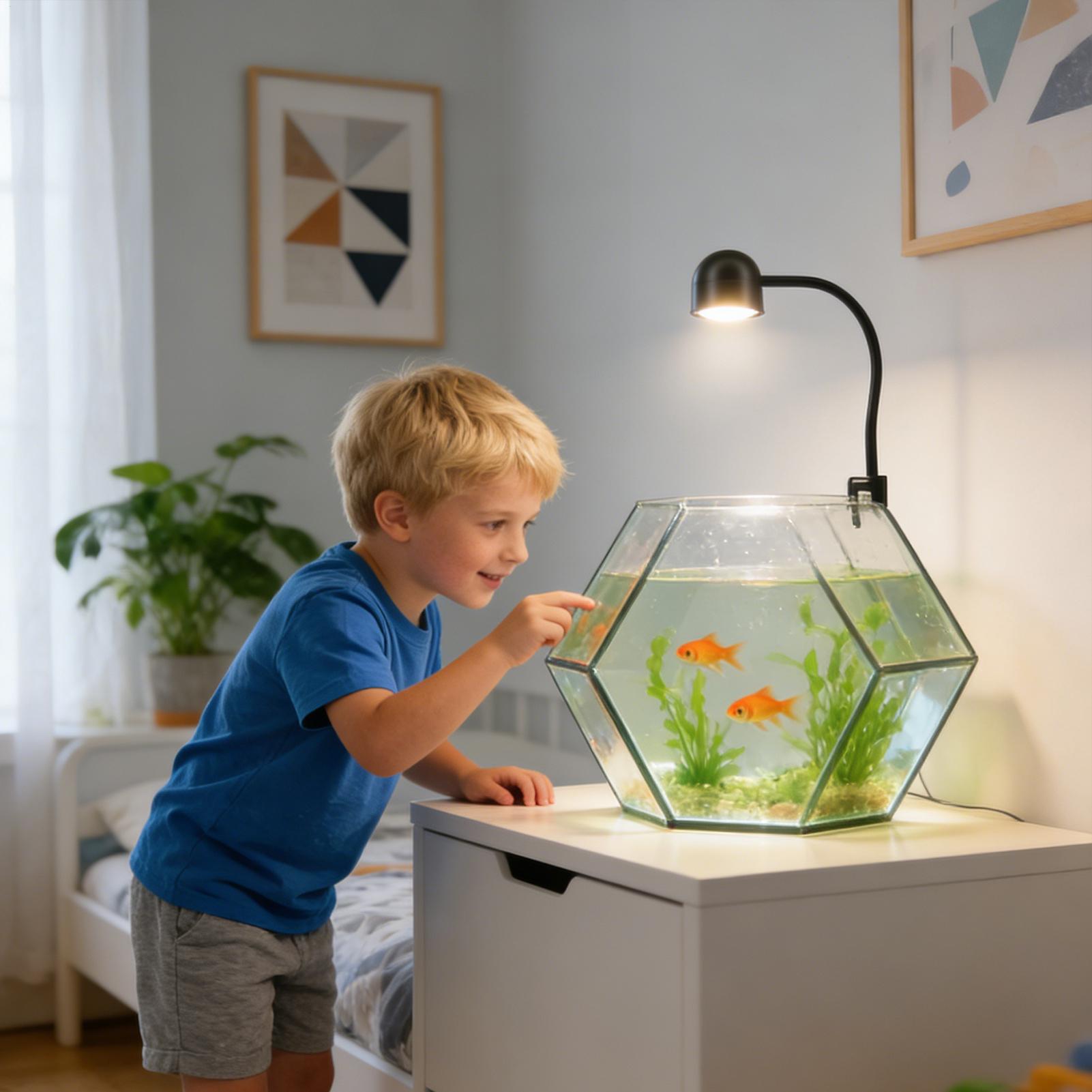 Fish Tank Light Aquarium 360 Rotatable LED Mood Lamp Adjustable Fish Tank Light For Home Office Landscaping Bedroom Living Room
