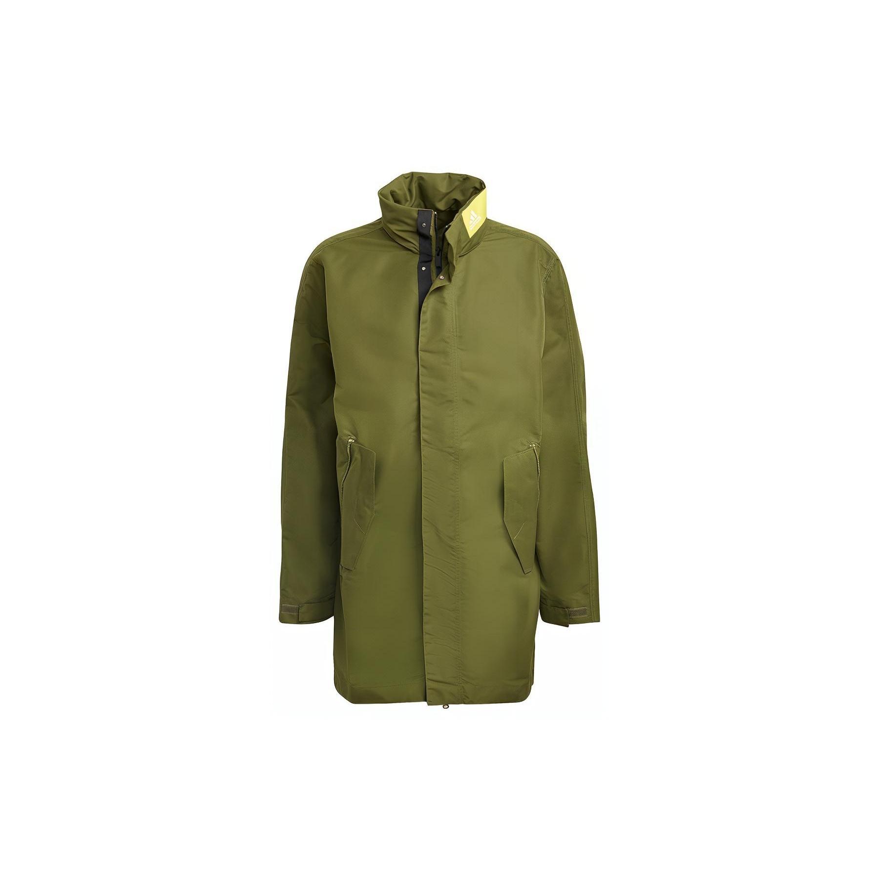 adidas M Parka Athleisure Casual Sports mid-length Stand Collar Jacket Green Men s GM5761 M