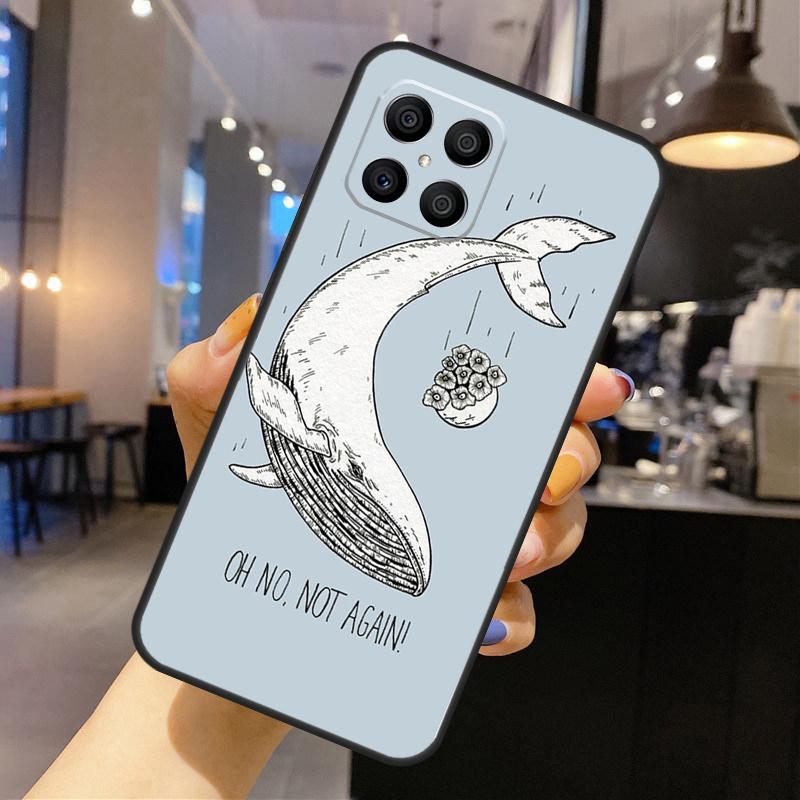 

Beautiful Blue Whale Painting Case For Honor Magic 7 5 6 Lite Cover For Honor 400 200 Pro 90 70 50 X9 X8a X8b X9a X9b X9c Honor 200 Pro