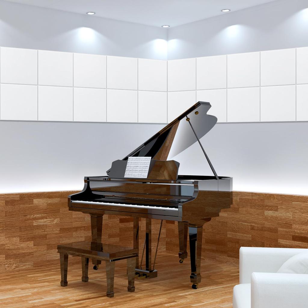 Walspax Sound-Absorbing Boards, 30x30cm, 12mm Thick, 12 Sheets, High-Density Felt 1800gm², Soundproofing Sheet, Wall, Soundproofing, Interior Decor,