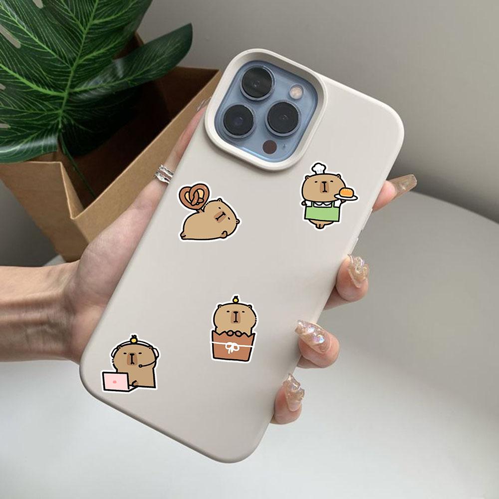 50/100/200 Cute cartoon capybara stickers adorable animal decals and stickers for toys such as laptops suitcases diaries and car graffiti